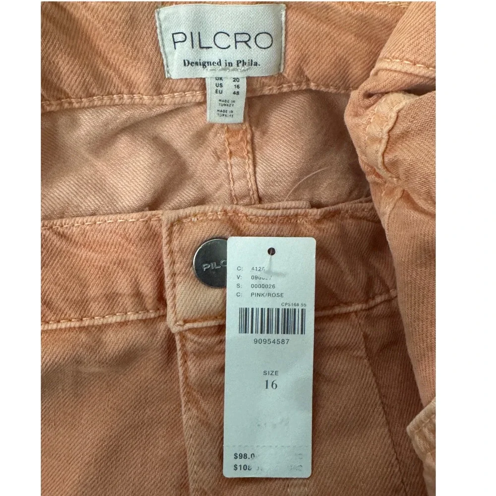 Pilcro Anthropologie Orange Denim Mini Skirt‎